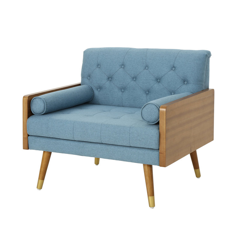 Haiden 95.88Cm Wide Tufted Polyester Armchair Blue